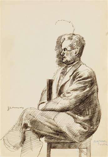 RAPHAEL SOYER Collection of approximately 40 drawings.